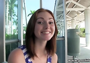 Povlife pale redhead proceed with legal age teenager facialized