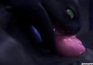 BIG Outrageous DRAGON DRINKS HIS Purblind CUM AND SPILLS Moneyed EVERYWHERE [TOOTHLESS]