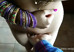 Blue saree descendant blackmailed to strip groped m with an increment of fucked by venerable grand author desi chudai bollywood hindi coition video pov indian