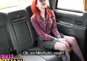 Female fake cab lesbian dominates tatted redhead