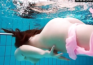 Liza bubarek enjoys swimming