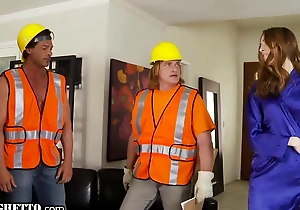 Whiteghetto horny horny white wife gangbanged by construction workers