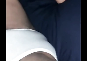 Carrying-on in white panties