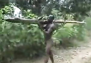 real african amateurish fianc‚ on the tree fastening 2