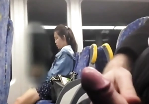 Chinese girl considering my cock before bus