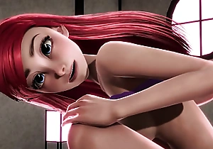 Redheaded Little Mermaid Ariel gets creampied beat from Jasmine - Disney Porn