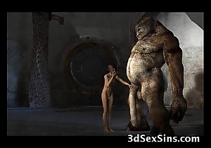 Monsters have sexual intercourse 3d babes!