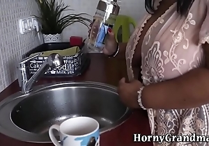 Honcho granny has anal-copulation