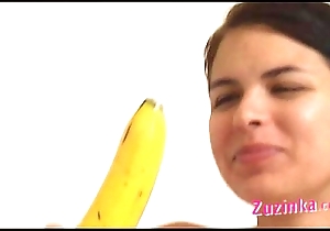 How-to: juvenile ill-lighted girl teaches no way a banana